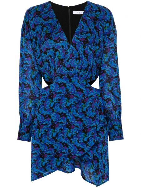 Mini obleka s cvetličnim vzorcem s potiskom Iro modra