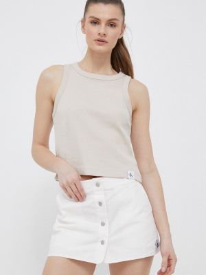 Spódnica jeansowa Calvin Klein Jeans biała