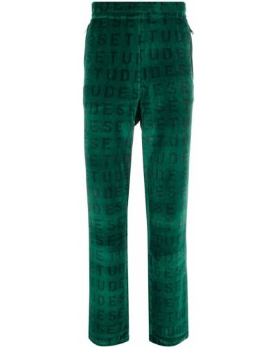 Кадифени прав панталон Etudes зелено