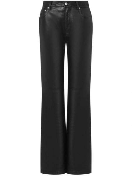 Кожени панталон Moschino Jeans черно