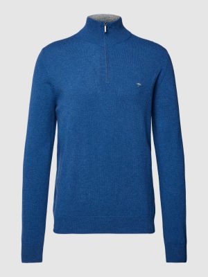 Dzianinowy sweter ze stójką Fynch-hatton niebieski