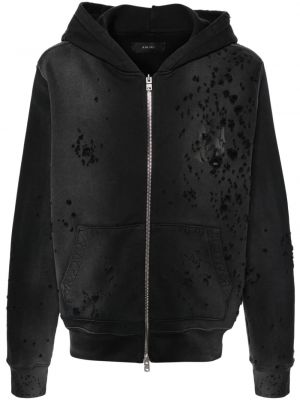 Zerrissener hoodie mit reißverschluss Amiri schwarz