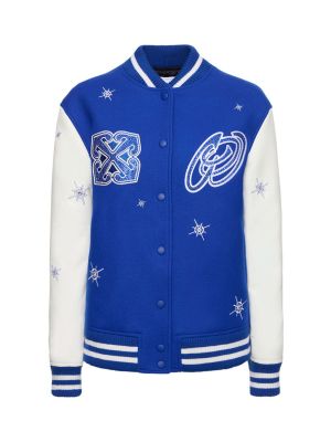Vunena jakna s uzorkom zvijezda Off-white plava