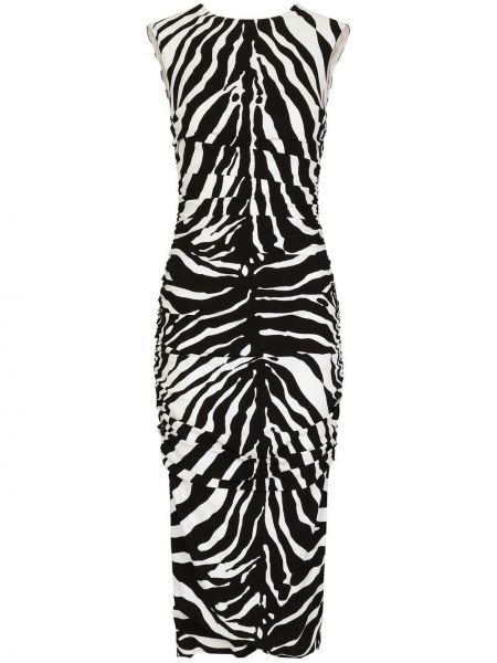 Midi obleka s potiskom z zebra vzorcem Dolce & Gabbana