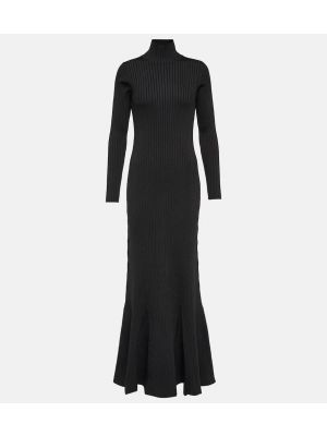 Hodvábne dlouhé šaty Balenciaga čierna
