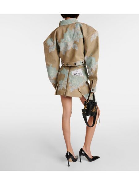 Geacă de blugi cu model floral Vivienne Westwood verde