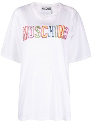 Тениска бродирана Moschino бяло