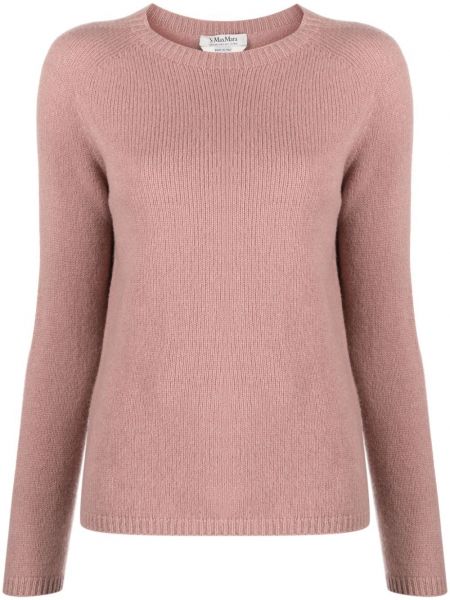 Pleteni dugi džemper s okruglim izrezom 's Max Mara ružičasta