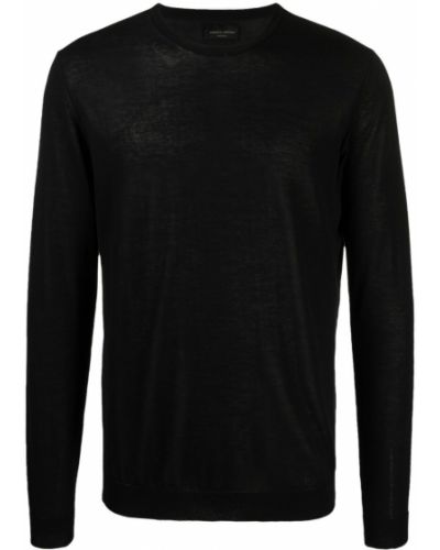 Jersey de tela jersey de cuello redondo Roberto Collina negro