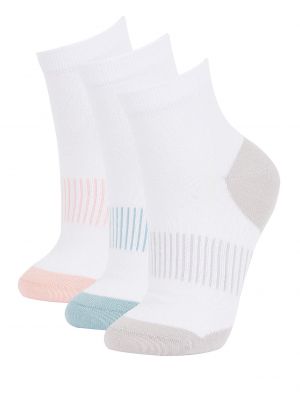 Bavlnené priliehavé ponožky Defacto biela