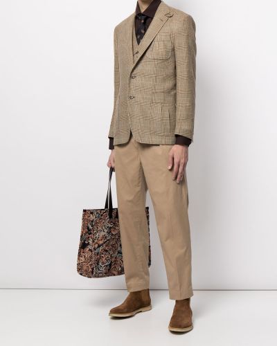Pantalones ajustados a rayas con capucha Polo Ralph Lauren marrón