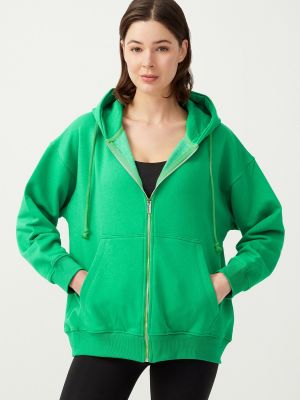 Pletena hoodie s kapuljačom Los Ojos zelena