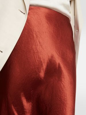 Falda midi de raso Vince rojo