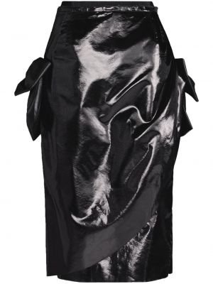Асиметрична миди пола с панделка Maison Margiela черно