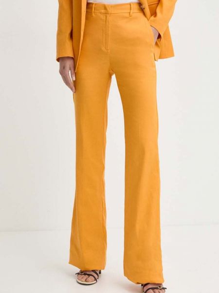 Lanene hlače visoki struk Marella narančasta