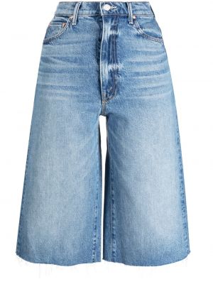 Shorts di jeans a vita alta Mother blu
