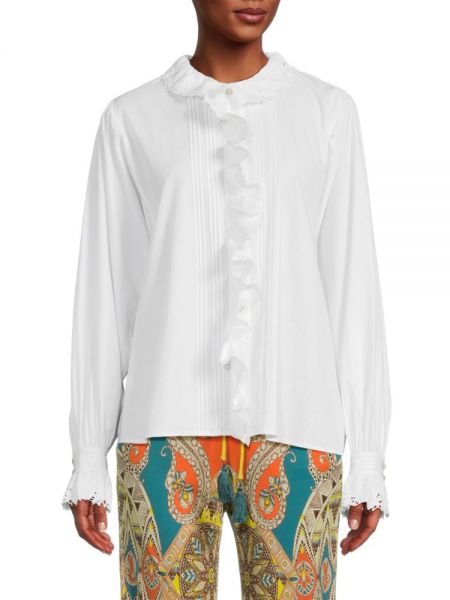 Шелковая блузка с рюшами Etro белая