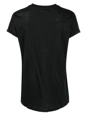 T-shirt en lin avec manches courtes Max & Moi noir
