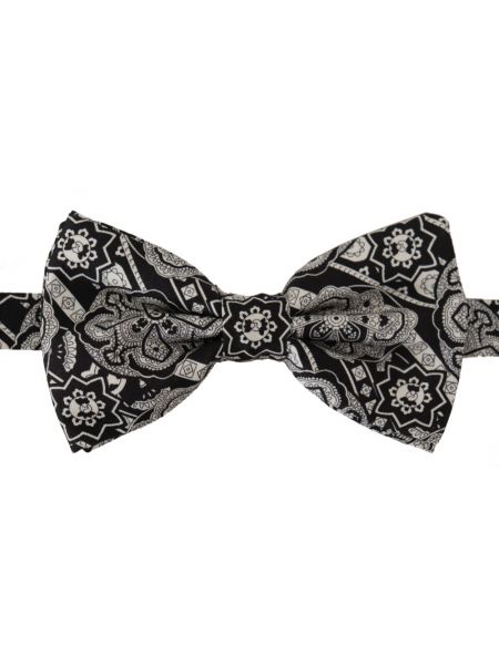 Jedwabny krawat z kokardką w paski Dolce And Gabbana