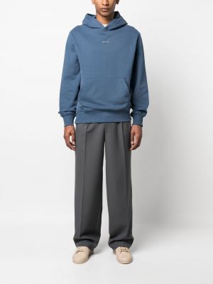 Medvilninis džemperis su gobtuvu Calvin Klein Jeans mėlyna