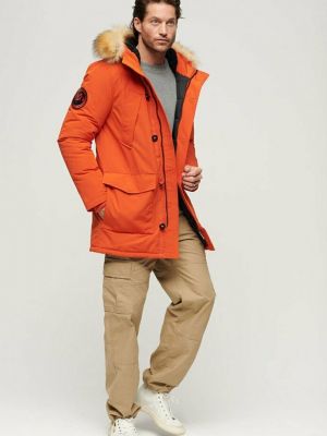 Зимнее пальто Superdry оранжевое