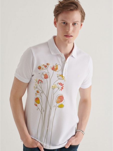 Polo krekls ar apdruku Avva balts