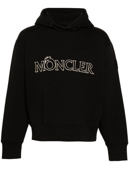 Mikina s kapucí jersey Moncler černá