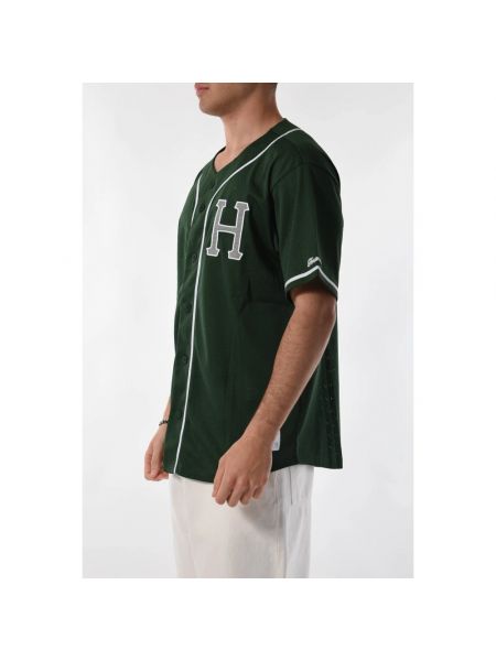 Camiseta de algodón a rayas Huf verde