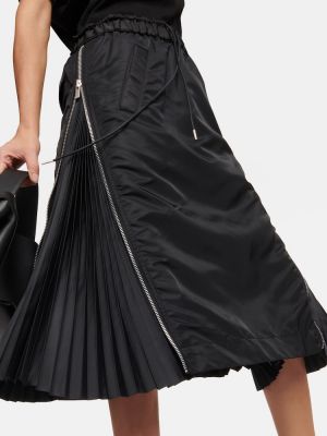 Midi sukně Sacai černé