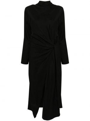 Μίντι φόρεμα ντραπέ Christian Wijnants μαύρο