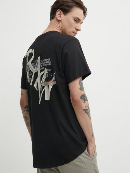 Bombažna majica z zvezdico G-star Raw črna