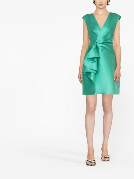 Koktejlové šaty bez rukávů Alberta Ferretti zelené