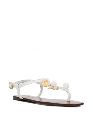 Sandales à imprimé Dolce & Gabbana blanc