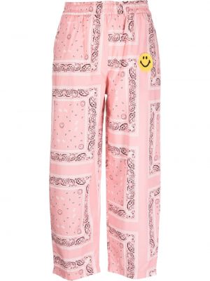 Pantaloni con stampa paisley Joshua Sanders rosa
