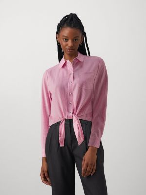 Рубашка в полоску Only розовая