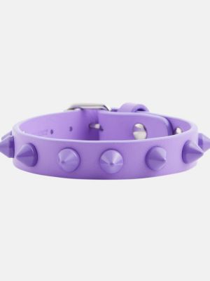 Bracelet en cuir à imprimé Christian Louboutin violet