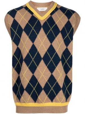 Аргайл пуловер Pringle Of Scotland кафяво