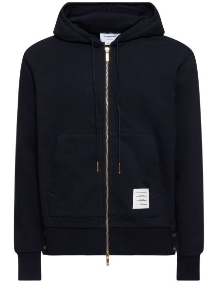 Pamučna hoodie s kapuljačom s patentnim zatvaračem Thom Browne