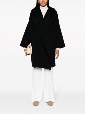 Kašmírový kabát s kapucí Dusan černý