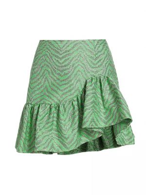 Тигровая юбка мини с принтом Frederick Anderson зеленая