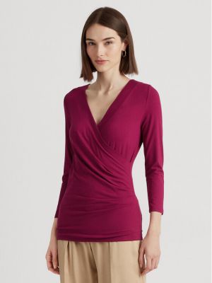 Bluză slim fit Lauren Ralph Lauren roz