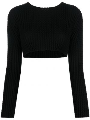 Strikket crop top Issey Miyake svart