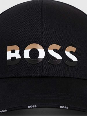 Bombažna kapa Boss črna