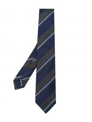 Cravată de mătase cu dungi Kiton albastru