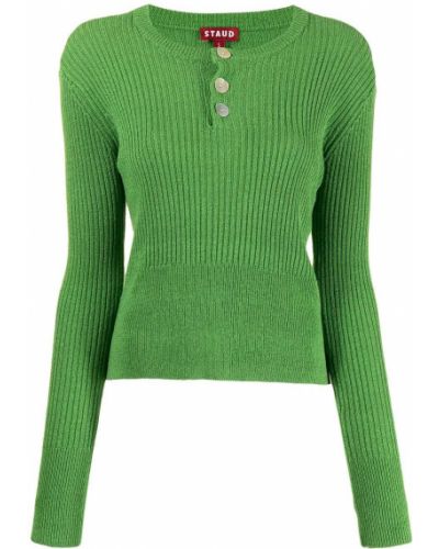 Jersey con botones de tela jersey Staud verde