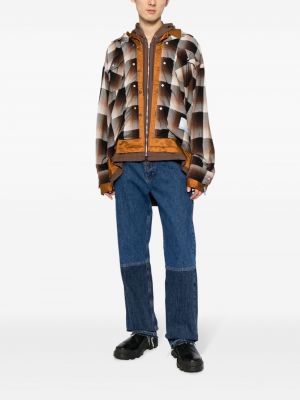 Rūtainas kapučdžemperis Maison Mihara Yasuhiro brūns