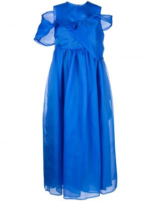 Modré hedvábné midi šaty Cecilie Bahnsen