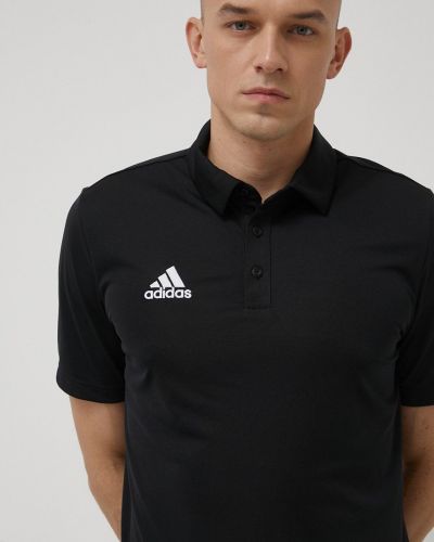 Polo majica jednobojna Adidas Performance crna