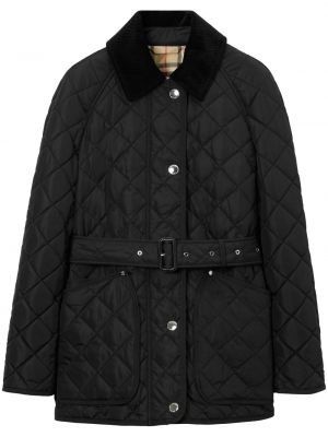 Pikowana haftowana kurtka Burberry czarna