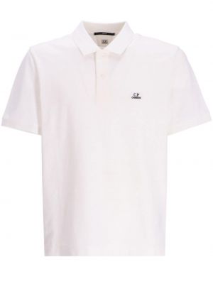 Поло тениска slim с принт C.p. Company бяло